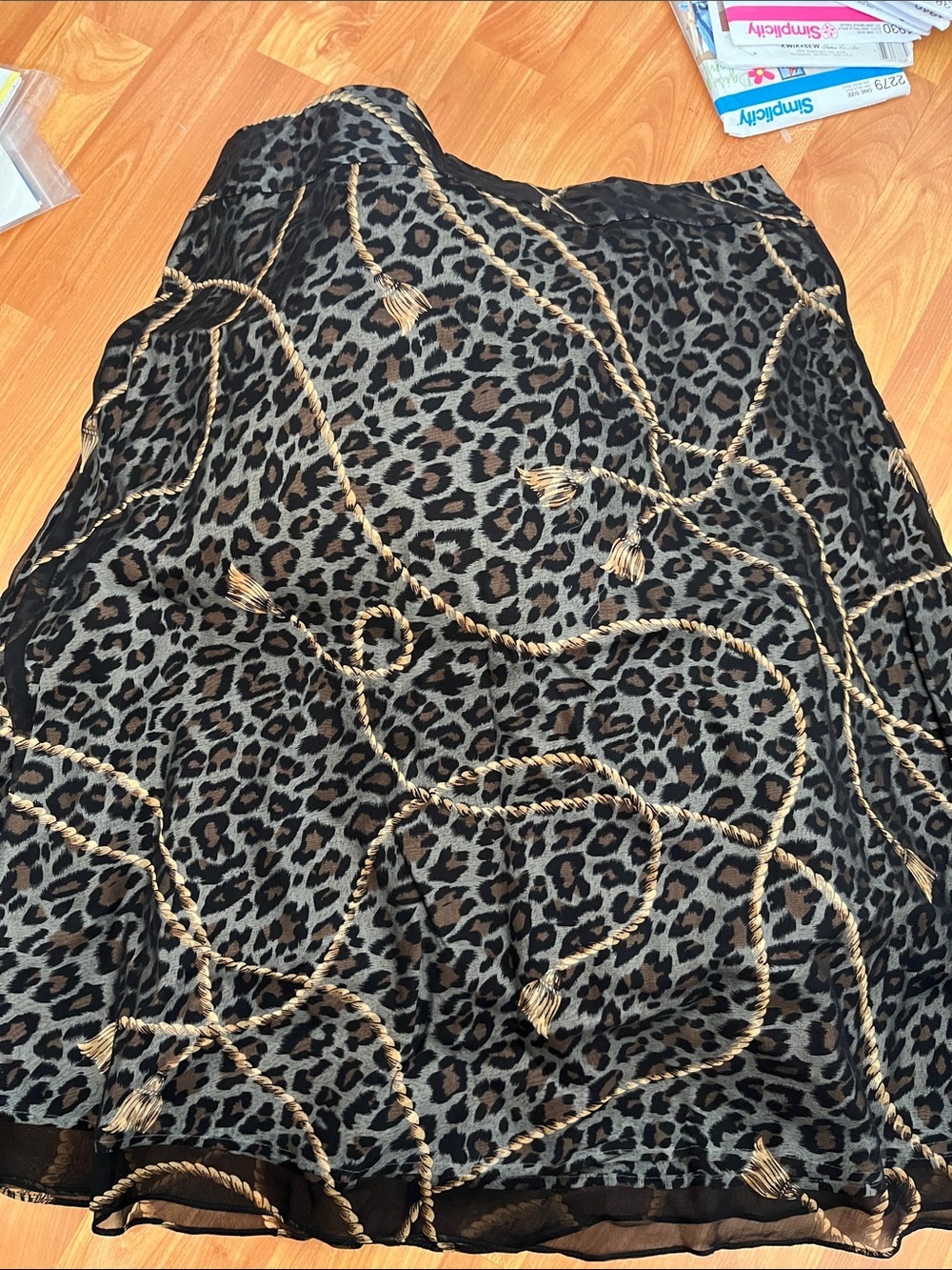 Silkland Silk Skirt Animal Print and Rope Size 16